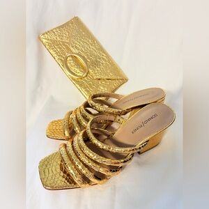 Donald J. Pliner Gold Strappy Heels